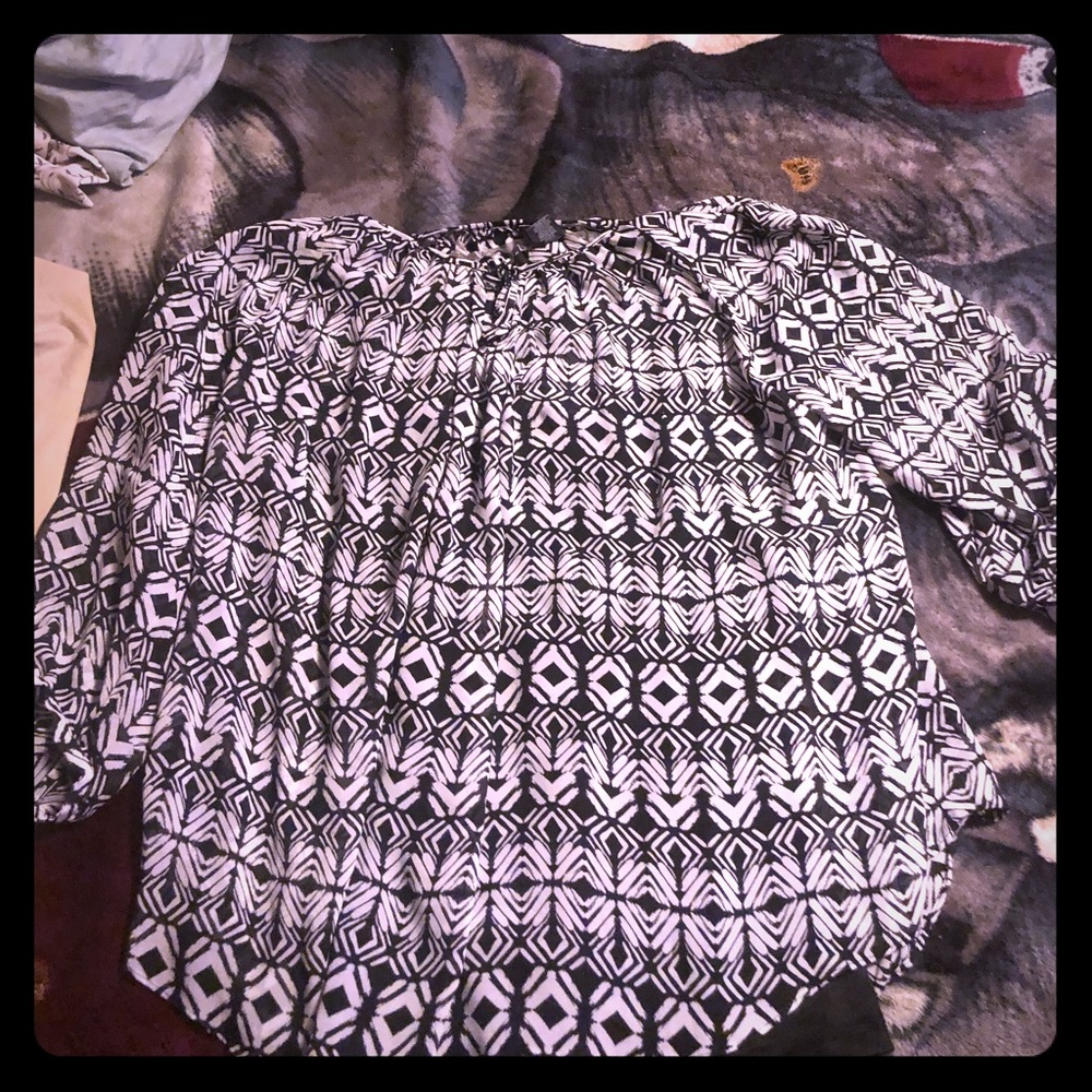 Black and white blouse